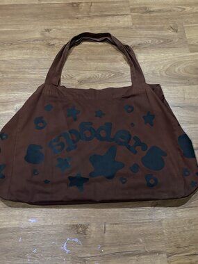 Rare SP5DER Worldwide Brown Large Tote Bag